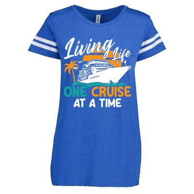 Cruise Ship Living Life One Cruise At A Time Funny Cool Gift Enza Ladies Jersey Football T-Shirt