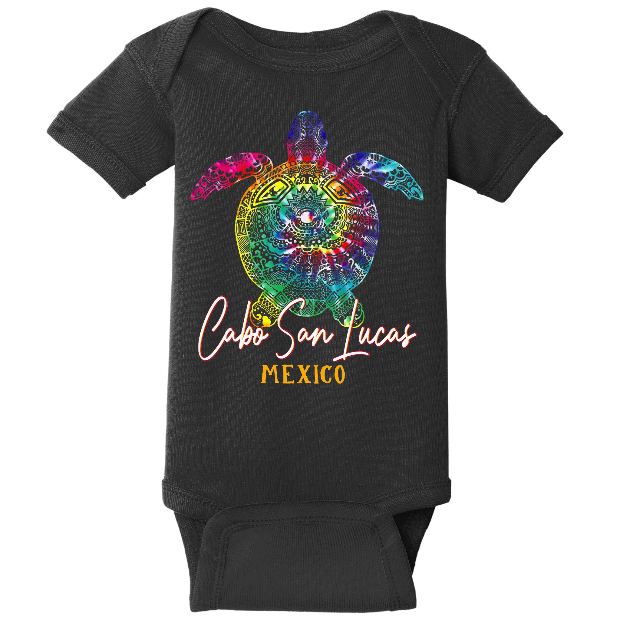 Cabo San Lucas Tie Dye Sea Turtle Vacation Baby Bodysuit
