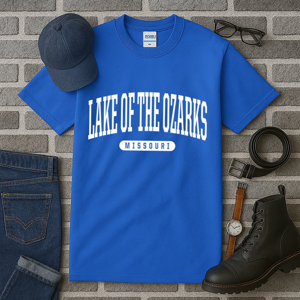 College Style Lake Of The Ozarks Missouri Souvenir Gift Funny Gift Tall T-Shirt