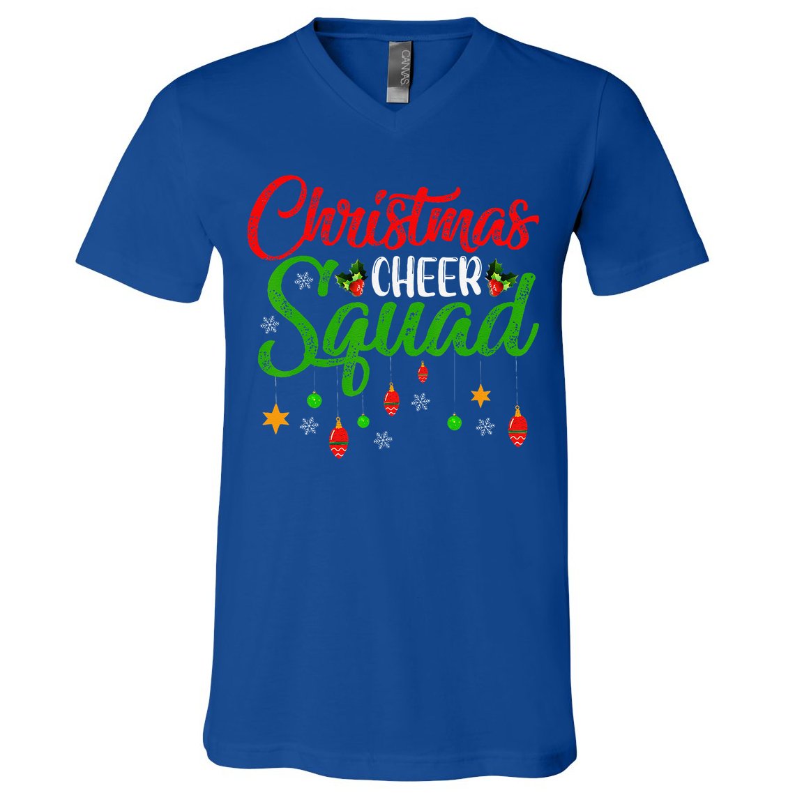 Cheerleading Sports Lover Christmas Cheer Squad V-Neck T-Shirt