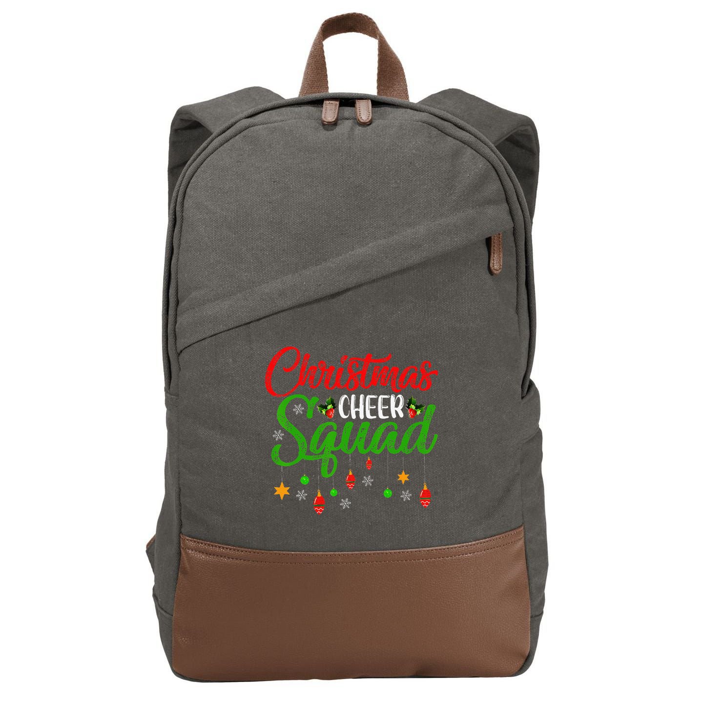 Cheerleading Sports Lover Christmas Cheer Squad Cotton Canvas Backpack