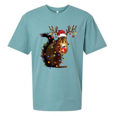 Christmas Squirrel Lights Sueded Cloud Jersey T-Shirt