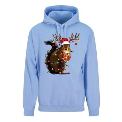 Christmas Squirrel Lights Unisex Surf Hoodie