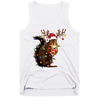 Christmas Squirrel Lights Tank Top