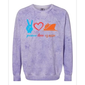 Cruise Ship Lover Vacationer Summer Vacation Peace Love Great Gift Colorblast Crewneck Sweatshirt