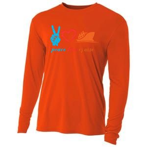 Cruise Ship Lover Vacationer Summer Vacation Peace Love Great Gift Cooling Performance Long Sleeve Crew