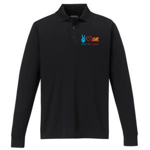 Cruise Ship Lover Vacationer Summer Vacation Peace Love Great Gift Performance Long Sleeve Polo