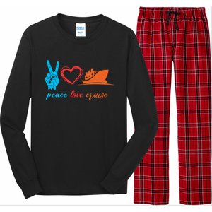 Cruise Ship Lover Vacationer Summer Vacation Peace Love Great Gift Long Sleeve Pajama Set