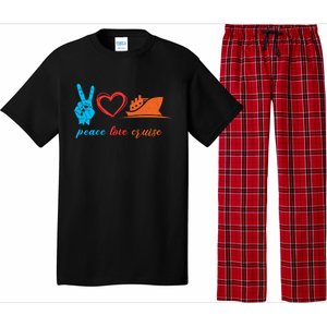 Cruise Ship Lover Vacationer Summer Vacation Peace Love Great Gift Pajama Set