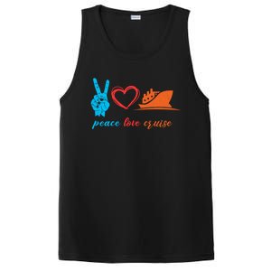 Cruise Ship Lover Vacationer Summer Vacation Peace Love Great Gift PosiCharge Competitor Tank