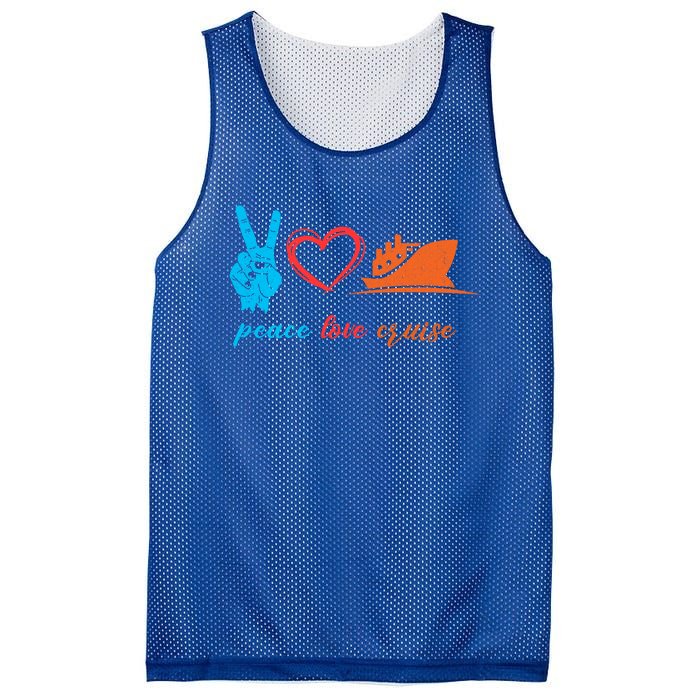 Cruise Ship Lover Vacationer Summer Vacation Peace Love Great Gift Mesh Reversible Basketball Jersey Tank