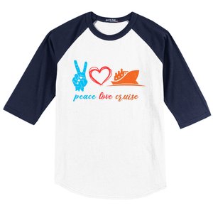 Cruise Ship Lover Vacationer Summer Vacation Peace Love Great Gift Baseball Sleeve Shirt