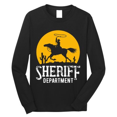 Cowboy Sheriff Lasso Sheriff Star Pistols Long Sleeve Shirt