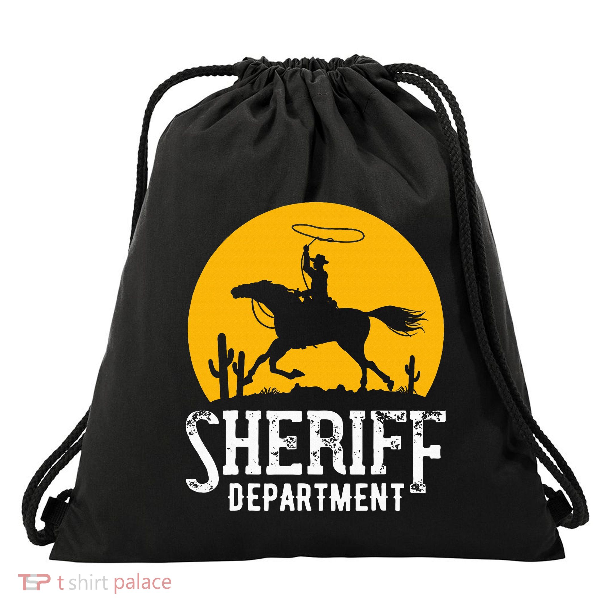 Cowboy Sheriff Lasso Sheriff Star Pistols Drawstring Bag
