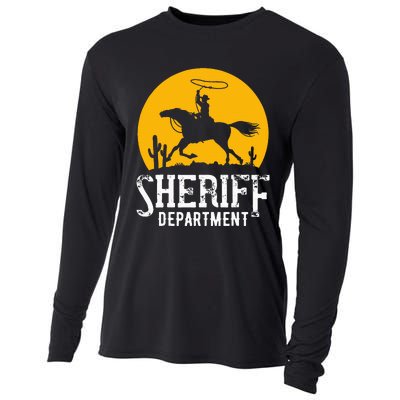 Cowboy Sheriff Lasso Sheriff Star Pistols Cooling Performance Long Sleeve Crew