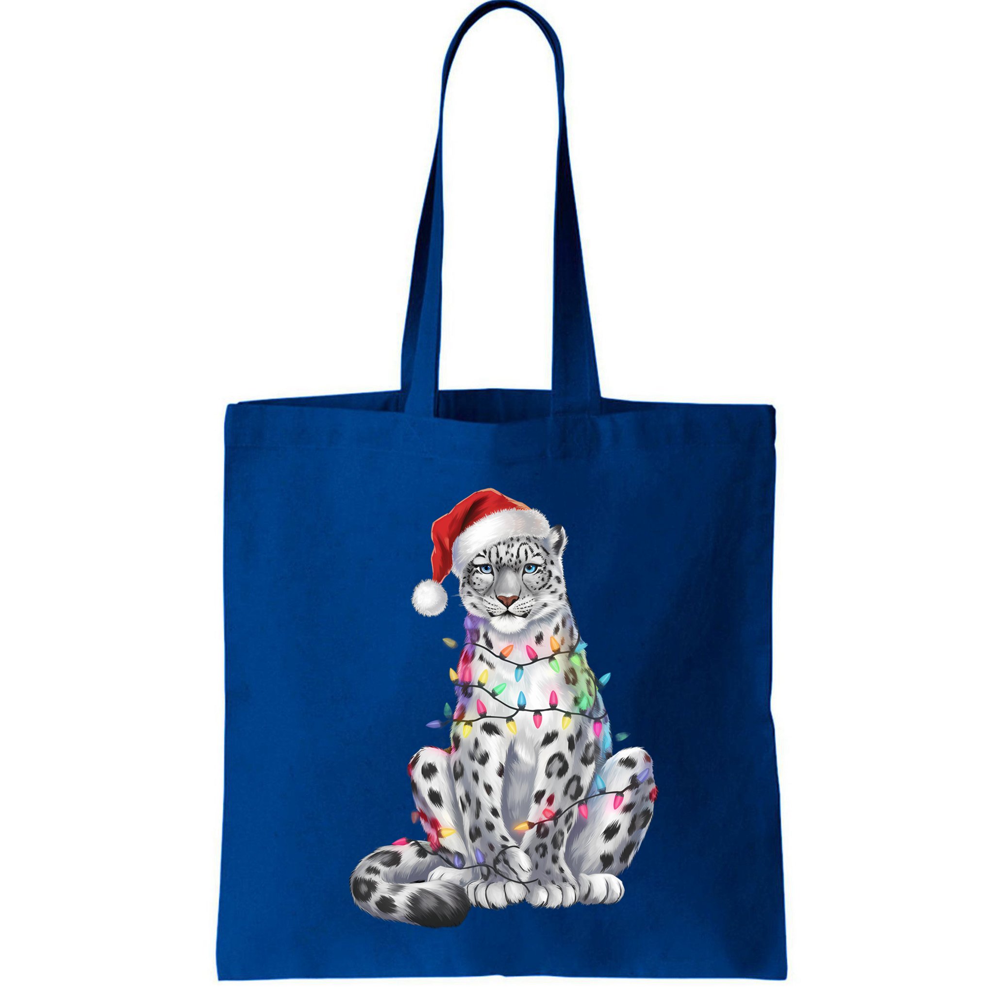 Christmas Snow Leopard Santa Hat Merry Christmas Xmas Winter Funny Gift Bag