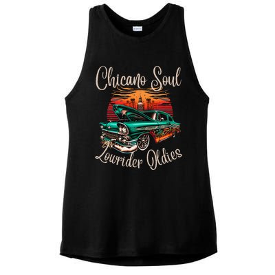 Chicano Soul Lowrider Oldies Car Clothing Low Slow Cholo Ladies PosiCharge Tri-Blend Wicking Tank