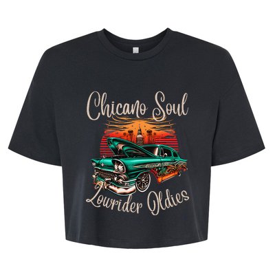 Chicano Soul Lowrider Oldies Car Clothing Low Slow Cholo Bella+Canvas Jersey Crop Tee