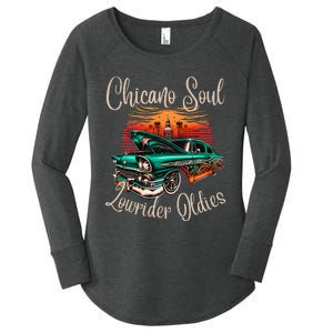 Chicano Soul Lowrider Oldies Car Clothing Low Slow Cholo Women's Perfect Tri Tunic Long Sleeve Shirt