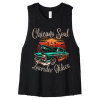 Chicano Soul Lowrider Oldies Car Clothing Low Slow Cholo Women's Racerback Cropped Tank