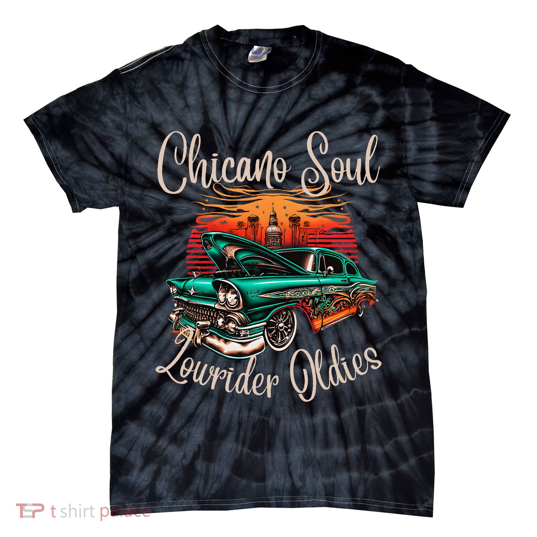Chicano Soul Lowrider Oldies Car Clothing Low Slow Cholo Tie-Dye T-Shirt