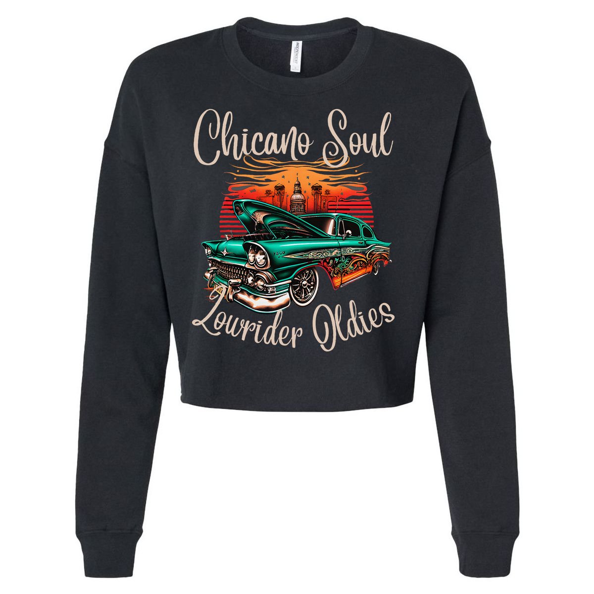 Chicano Soul Lowrider Oldies Car Clothing Low Slow Cholo Cropped Pullover Crew
