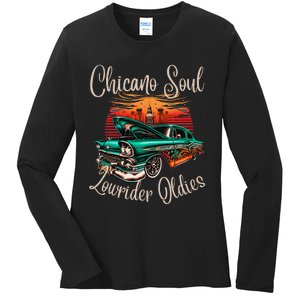 Chicano Soul Lowrider Oldies Car Clothing Low Slow Cholo Ladies Long Sleeve Shirt