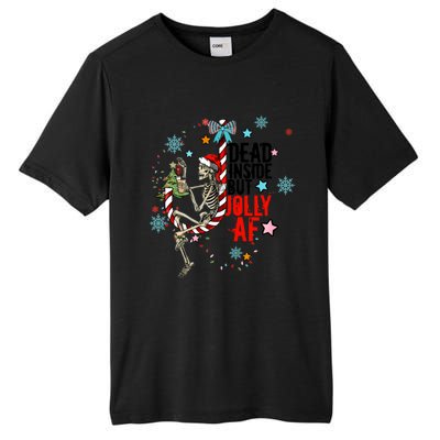 Christmas Skeleton Lights Dead Inside But Jolly Af Retro Gift Tall Fusion ChromaSoft Performance T-Shirt