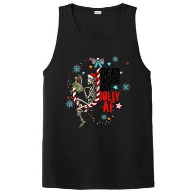 Christmas Skeleton Lights Dead Inside But Jolly Af Retro Gift PosiCharge Competitor Tank