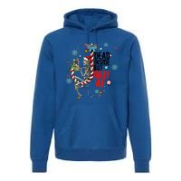 Christmas Skeleton Lights Dead Inside But Jolly Af Retro Gift Premium Hoodie