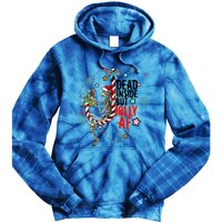 Christmas Skeleton Lights Dead Inside But Jolly Af Retro Gift Tie Dye Hoodie