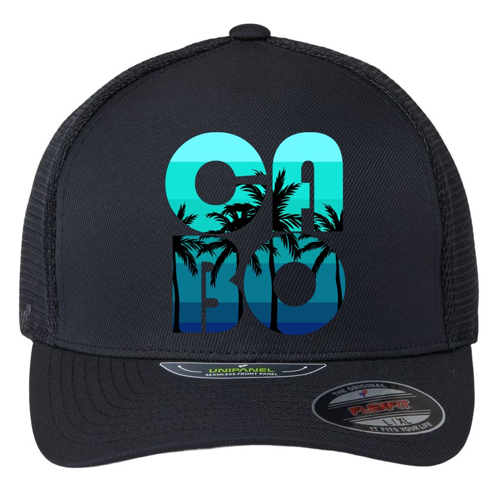 Cabo San Lucas Mexico Family Vacation Honeymoon Gift Great Gift Flexfit Unipanel Trucker Cap