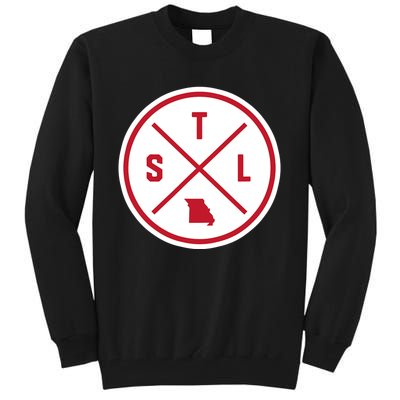 Classic St. Louis STL Circle Patch Red Design Tall Sweatshirt