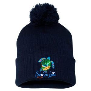 Cabo San Lucas Sea Turtle Mexico Vacation Family Trip Pom Pom 12in Knit Beanie