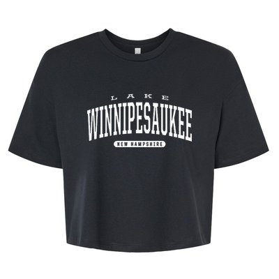 College Style Lake Winnipesaukee New Hampshire Souvenir Gift Bella+Canvas Jersey Crop Tee