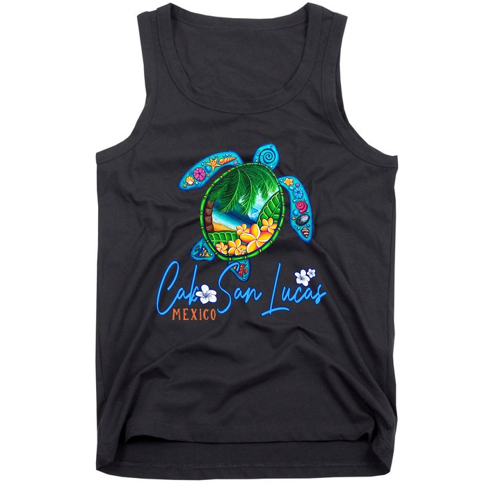 Cabo San Lucas Sea Turtle Mexico Vacation Family Trip Tank Top