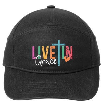 Christian Saying Live In Grace Jesus God Faith Bible 7-Panel Snapback Hat