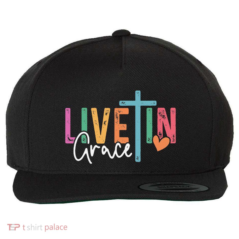 Christian Saying Live In Grace Jesus God Faith Bible Wool Snapback Cap