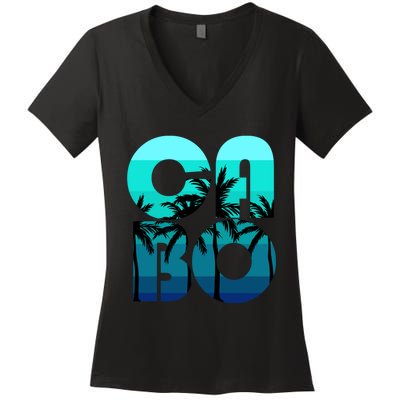 Cabo San Lucas Mexico Family Vacation Honeymoon Gift Women's V-Neck T-Shirt