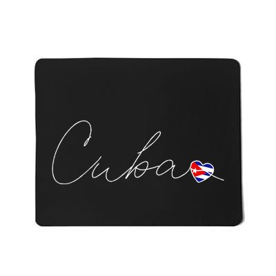 Cuba Simple Love Cuban Flag Heart On Cuba Mousepad