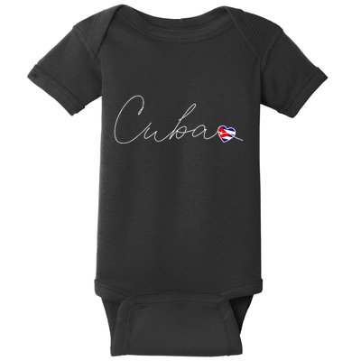 Cuba Simple Love Cuban Flag Heart On Cuba Baby Bodysuit