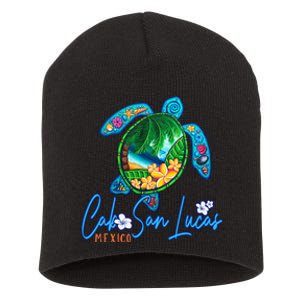 Cabo San Lucas Sea Turtle Mexico Vacation Family Trip Short Acrylic Beanie