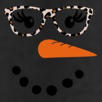Cute Snowman Leopard Face Lady 7 Panel Mesh Trucker Snapback Hat