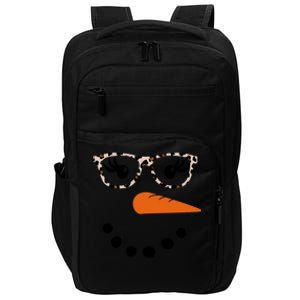 Cute Snowman Leopard Face Lady Impact Tech Backpack