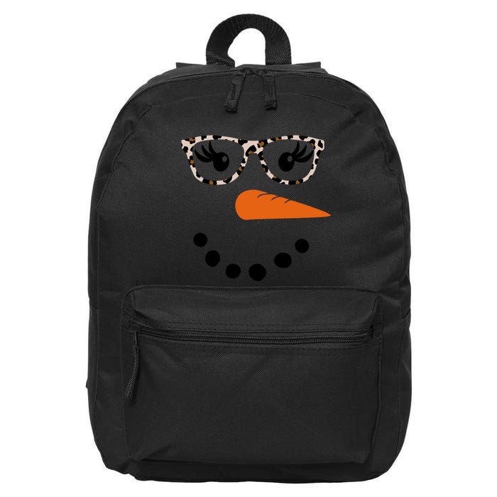 Cute Snowman Leopard Face Lady 16 in Basic Backpack