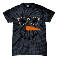 Cute Snowman Leopard Face Lady Tie-Dye T-Shirt