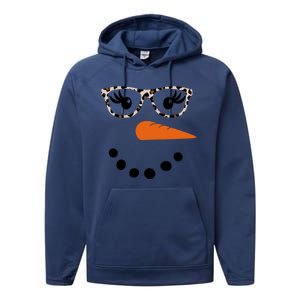 Cute Snowman Leopard Face Lady Performance Fleece Hoodie