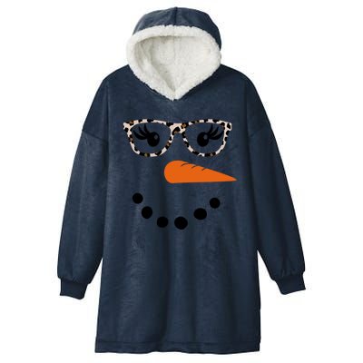 Cute Snowman Leopard Face Lady Hooded Wearable Blanket