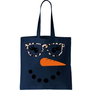 Cute Snowman Leopard Face Lady Tote Bag