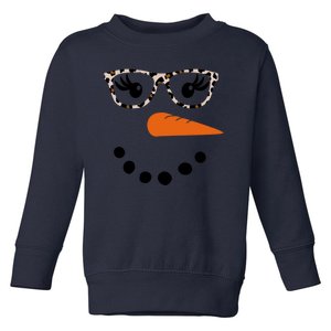 Cute Snowman Leopard Face Lady Toddler Sweatshirt